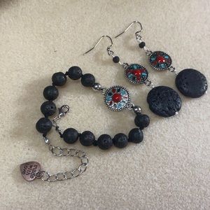 Lava earring and bracalent
